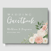 Casamento Floral Verde Sálvia Elegante com Pêssego