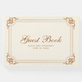Livro De Visitas Casamento Flourado do Elegante Copper Vintage