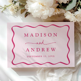 Livro De Visitas Casamento Foto Quadro Moderno Rosa Ondulado
