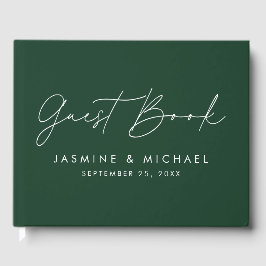 Livro De Visitas Casamento Foto Verde Script Moderno