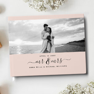 Livro De Visitas Casamento Fotográfico Rosa Blush do Sr. & Sra. El