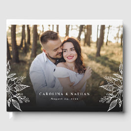 Livro De Visitas Casamento Fotográfico Simples Elegante Florals
