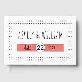 Livro De Visitas Casamento geométrico com tipografia