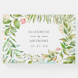 Livro De Visitas Casamento Geométrico Crystal Greenery de Aquarela