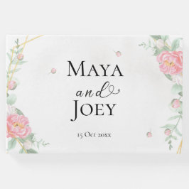 Livro De Visitas Casamento Geométrico da Rosa Romântica