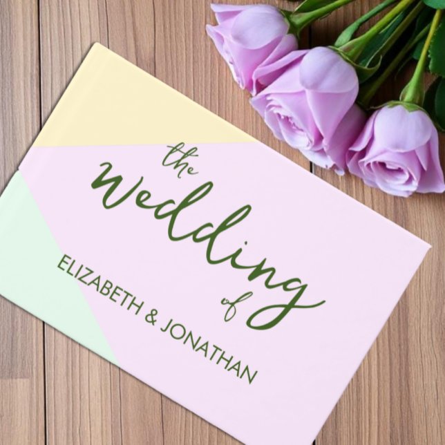 Livro De Visitas Casamento Geométrico Pastel Suave (Criador carregado)