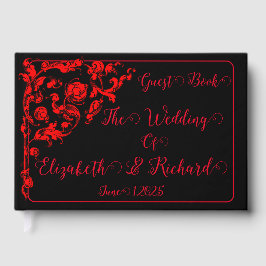 Livro De Visitas Casamento Gótico Negro