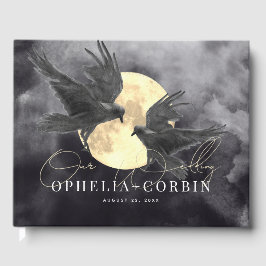 Livro De Visitas Casamento Gótico Raven & Ouro