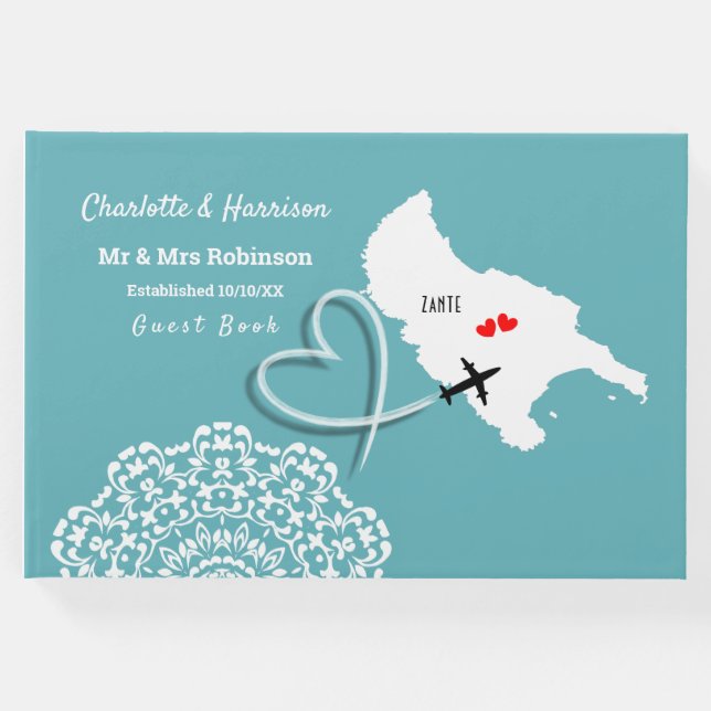 Livro De Visitas Casamento Grego Zante de Destino (Frente)