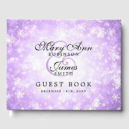 Livro De Visitas Casamento Guestbook Purple Winter Wonderland