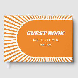 Livro De Visitas Casamento inspirado pelos raios solares laranja re