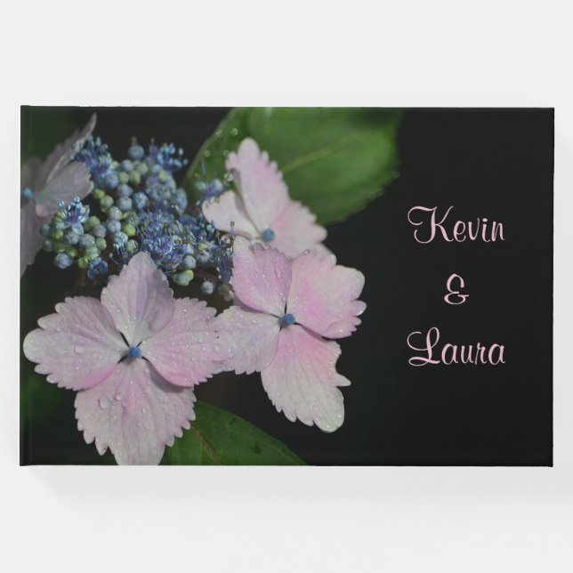 Livro De Visitas Casamento Lacecap Hydrangea bonito (Frente)