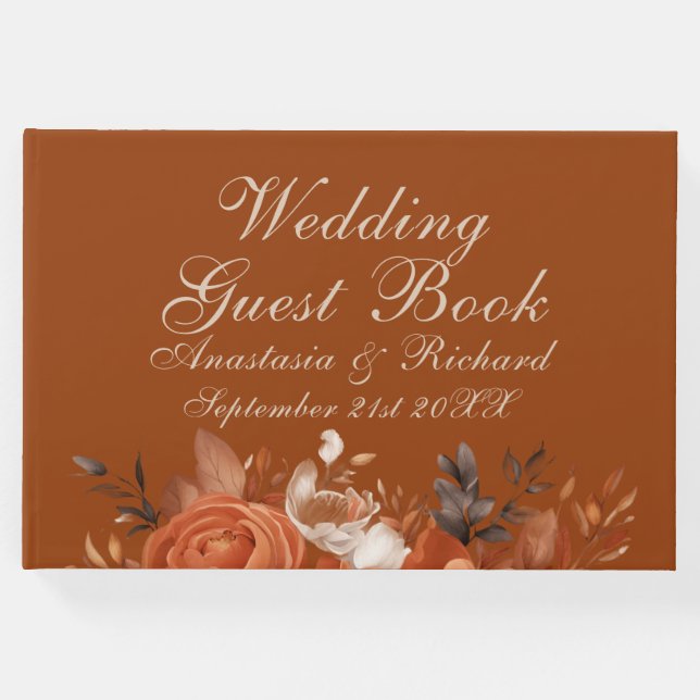 Livro De Visitas Casamento Laranja Queimado (Frente)