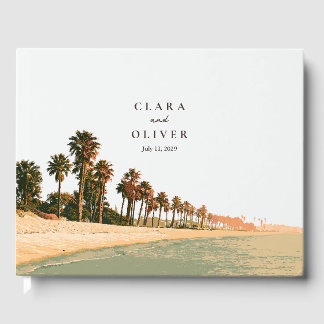 Livro De Visitas Casamento Malibu Palm Coast Aquarela