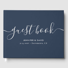 Livro De Visitas Casamento marinho Azul e Prata