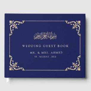 Livro De Visitas Casamento marinho Azul Muçulmano Islâmico