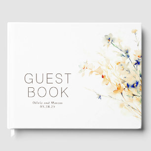 Livro De Visitas Casamento Minimalista das Flores Terrestres