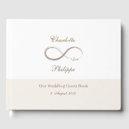 Livro De Visitas Casamento minimalista do Champanhe Branco com Símb