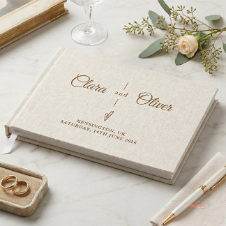 Livro De Visitas Casamento Minimalista Elegante com Letra de Cursiv