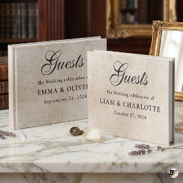 Livro De Visitas Casamento Minimalista Luxo Silencioso Creme Textur