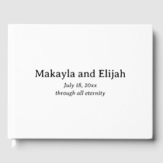 Livro De Visitas Casamento Minimalista Negro e Branco