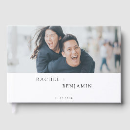Livro De Visitas Casamento Minimalista Personalizado Foto Simples M