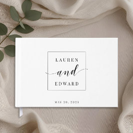Livro De Visitas Casamento Minimalista Preto e Branco