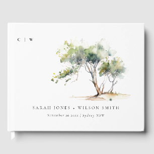 Livro De Visitas Casamento Mínimo de Árvore Botânica Simples de Aqu