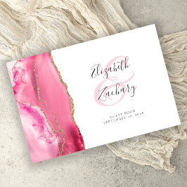 Livro De Visitas Casamento Moderno em Ouro Rosa com Ágata Script