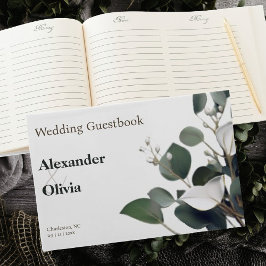Livro De Visitas Casamento Moderno Eucalyptus