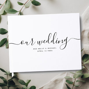 Livro De Visitas Casamento Moderno Minimalista Elegante Chic Simple