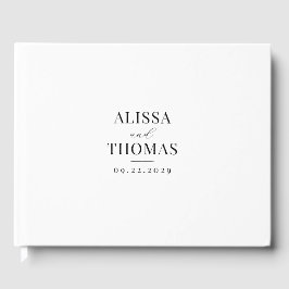 Livro De Visitas Casamento Moderno Minimalista Negro e Branco