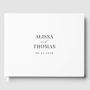 Livro De Visitas Casamento Moderno Minimalista Negro e Branco