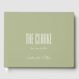 Livro De Visitas Casamento Moderno Mint Verde Minimalista Simples