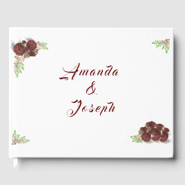 Livro De Visitas Casamento Monogrammed Rosa-Córsega