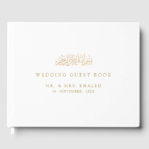 Livro De Visitas Casamento Muçulmano com Grafia Árabe Dourada Moder