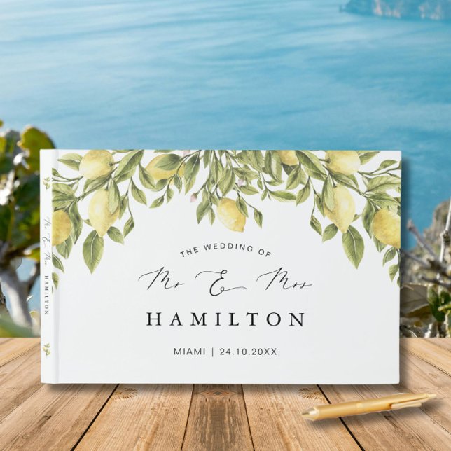 Livro De Visitas Casamento na costa de Lemon amalfi amarelo (Criador carregado)