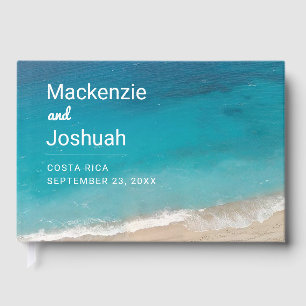 Livro De Visitas Casamento na Praia Chic Moderno Minimalista Turque