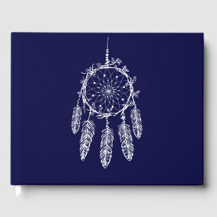 Livro De Visitas Casamento Nativo Americano do Sonho Azul Marinho