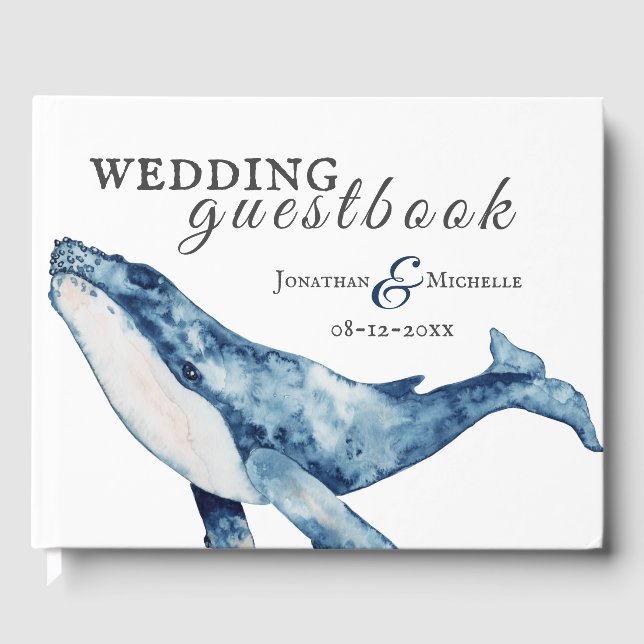 Livro De Visitas Casamento Náutico de Praia da Baleia Humpback com  (Frente)