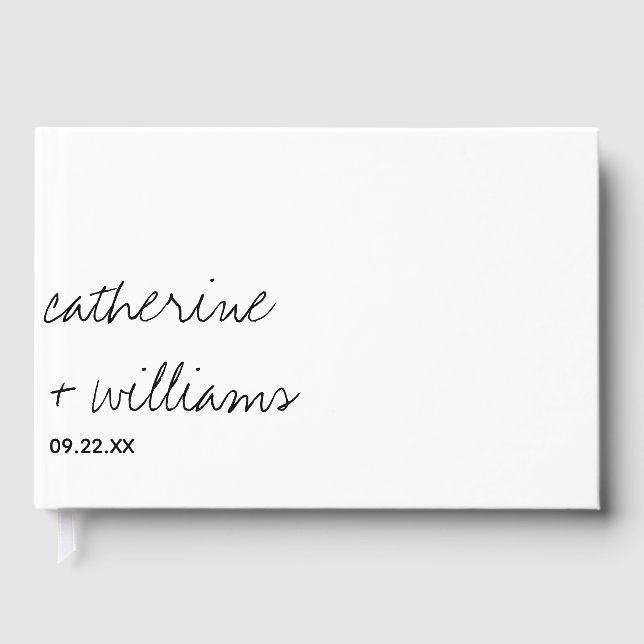 Livro De Visitas Casamento Negra Moderno Minimalista (Frente)