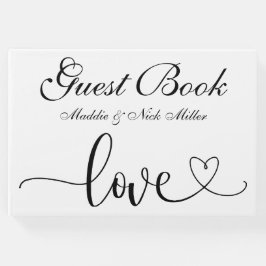 Livro De Visitas Casamento Negro e Branco minimalista