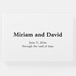 Livro De Visitas Casamento Negro e Branco minimalista