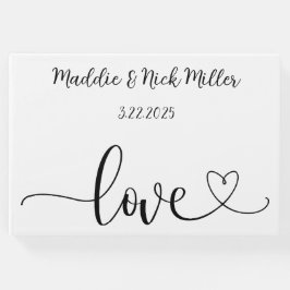 Livro De Visitas Casamento Negro e Branco minimalista