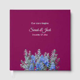 Livro De Visitas Casamento no inverno brilhante com Bluebonnet