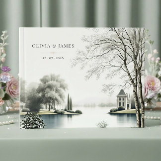 Livro De Visitas Casamento no Jardim Secreto do Château Francês