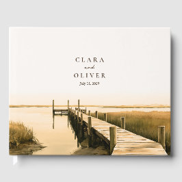 Livro De Visitas Casamento no Pântano Lowcountry com Serif Ivory Se