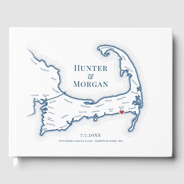 Livro De Visitas Casamento no Wychmere Beach Club Cape Cod (Frente)