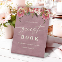 Livro de Visitas Casamento Ophelia Dusty Pink Flor