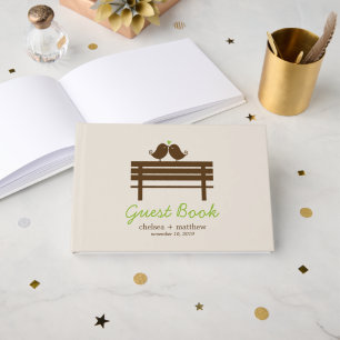 Livro De Visitas Casamento outono de Pássaros de Amor